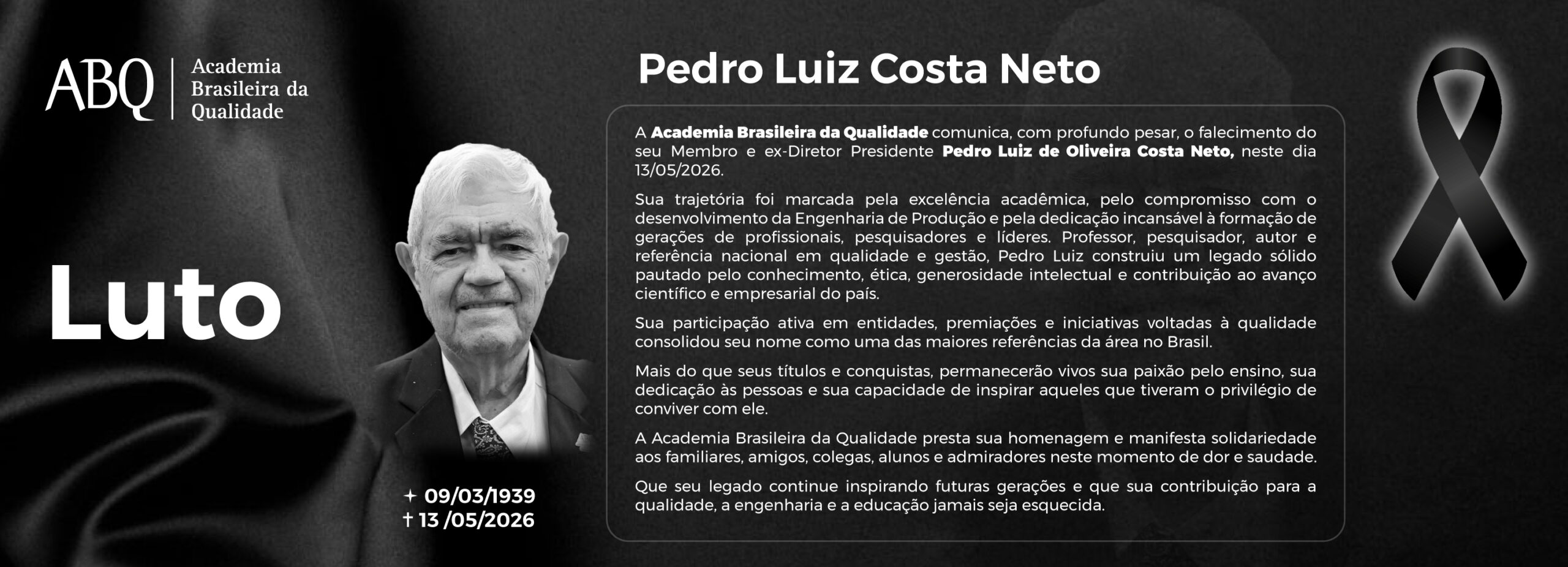 Homenagem Acadêmico Pedro Luiz Costa Neto - ABQ