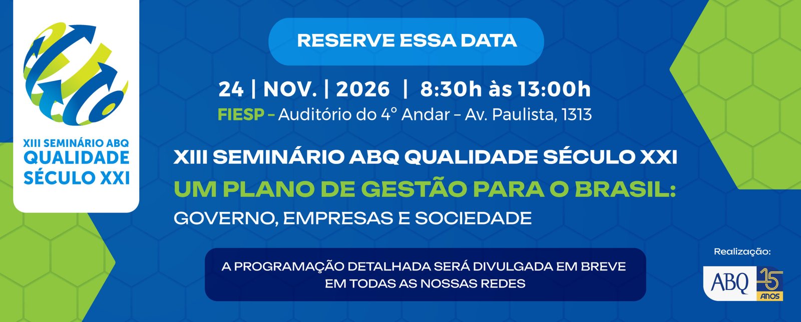 Banner Destaque XIII SEMINÁRIO ABQ QUALIDADE SÉCULO XXI